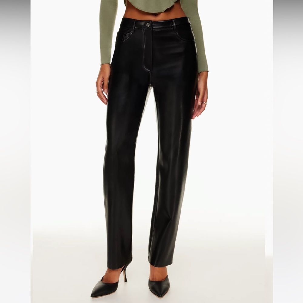 Aritzia Wilfred Melina Pants Black Size 8 Faux Leather
